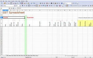 GST Spreadsheet Income